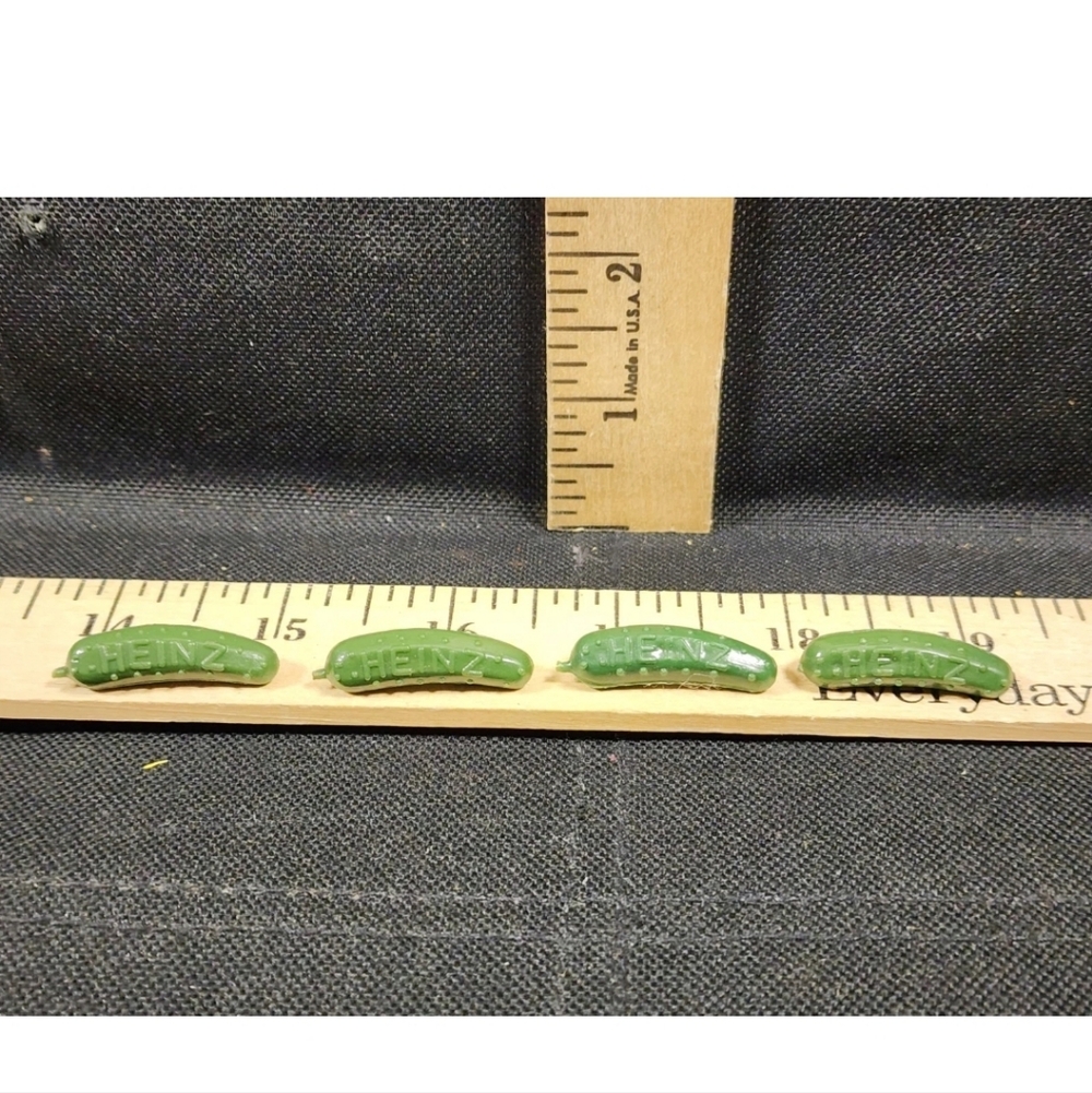 Vintage Lot Of 4 Heinz Pickle Pins Lapel/Hat Used Great Shape